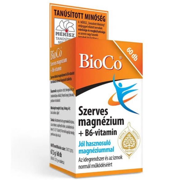 BioCo Szerves Magnézium + B6-vitamin tabletta 60db