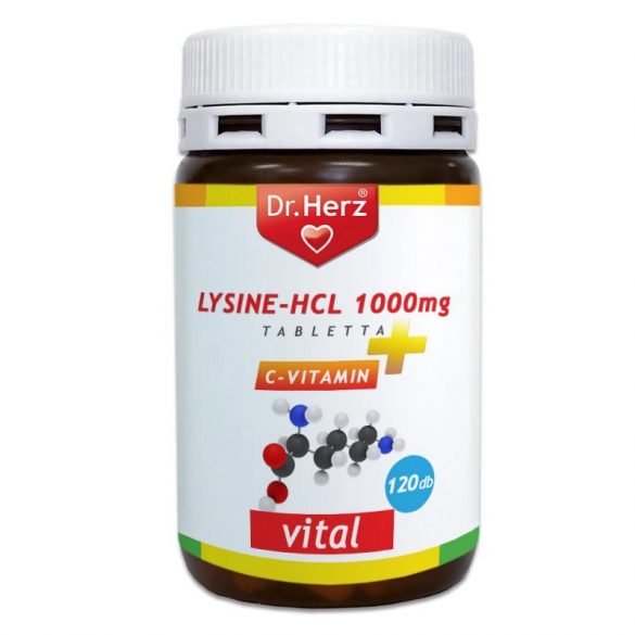 Dr. Herz Lysine-HCL 1000mg + C-vitamin tabletta - 120db
