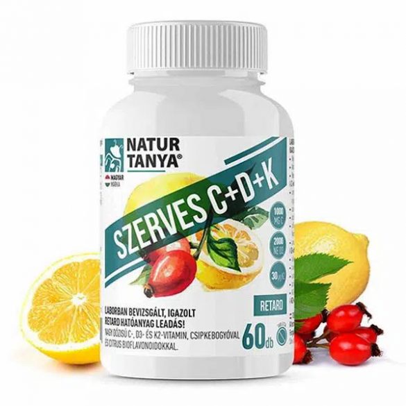 Natur Tanya Szerves C+D3+K2-vitamin RETARD tabletta 60db