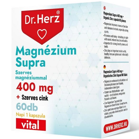 Dr. Herz Magnézium Supra 400mg + Szerves Cink kapszula 60db