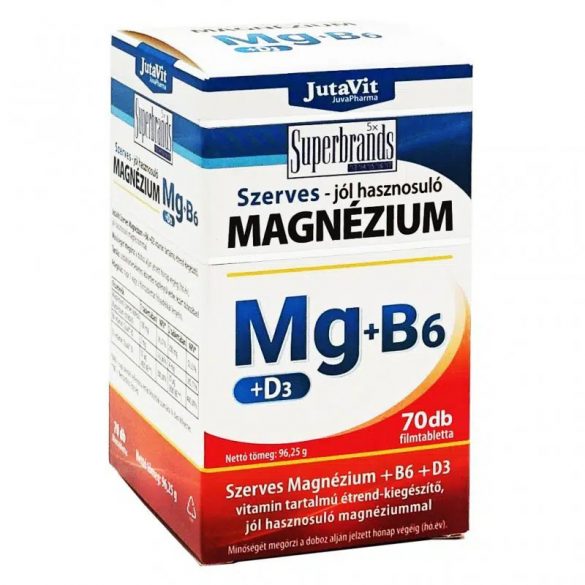JutaVit Szerves Magnézium-B6+D3-vitamin filmtabletta 70db