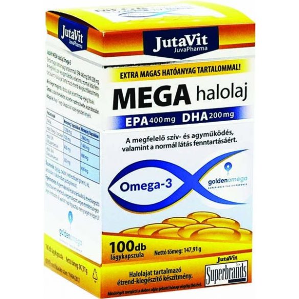 JutaVit MEGA Omega-3 halolaj kapszula - 100db