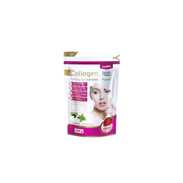 JutaVit Collagen+Hyaluron Komplex eper ízű kollagén italpor - 400g - inak erősítése, csontok erősítése, bőr feszessége