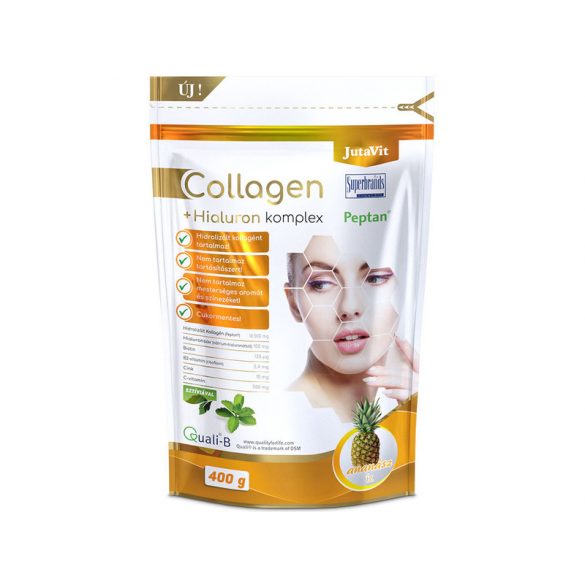 JutaVit Collagen+Hyaluron Komplex ananász ízű kollagén italpor - 400g - inak erősítése, csontok erősítése, bőr feszessége