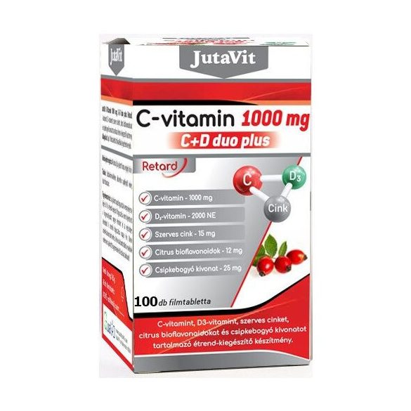 Jutavit  vitamin 1000 mg C+D duo plus retard filmtabletta - 100db - immunrendszer erősítő