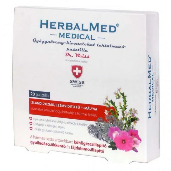 Herbalmed Medical gyógynövény pasztilla - 20db